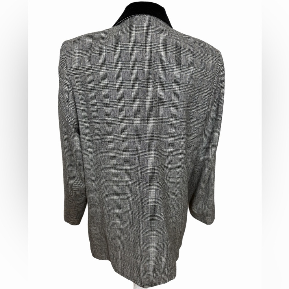 Alfred Dunner Women’s Blazer Size 14P Black/white Houndstooth Velvet Collar - Picture 4 of 7